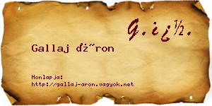 Gallaj Áron névjegykártya